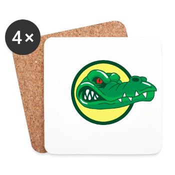 Tête de crocodile - Dessous de verre (lot de 4) - blanc - Devant