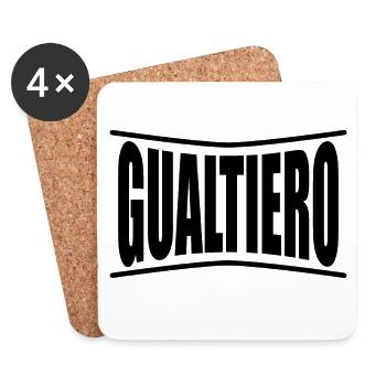 name t-shirt Gualtiero t-shirt gift idea - Coasters (set of 4) - white - Front