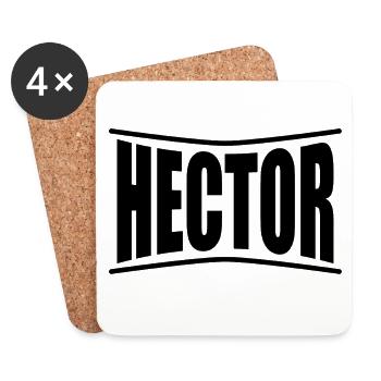 t-shirt Hector t-shirt idée cadeau - Dessous de verre (lot de 4) - blanc - Devant