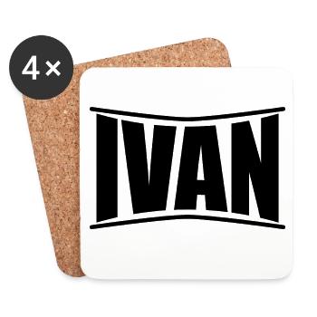 Name T-Shirt Ivan T-Shirt Geschenkidee T-Shirt - Untersetzer (4er-Set) - Weiß - Vorne