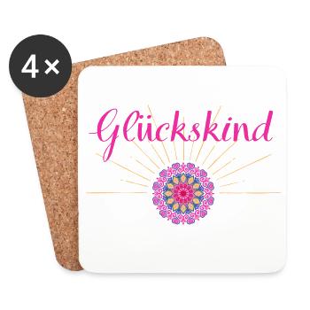 Glückskind - Wortschätze - vergessene Wörter - Untersetzer (4er-Set) - Weiß - Vorne