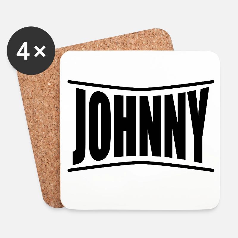 Name T-Shirt Johnny T-Shirt Geschenkidee - Untersetzer (4er-Set) - Weiß