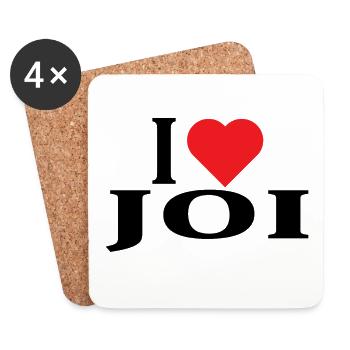 nom du t-shirt J’aime Joi idée cadeau t-shirt - Dessous de verre (lot de 4) - blanc - Devant