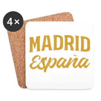 Madrid Spanien Gold Schrift - Untersetzer (4er-Set) - Weiß - Vorne
