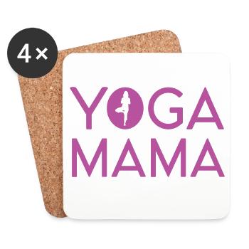 Yoga Mama - Idée cadeau yoga - Dessous de verre (lot de 4) - blanc - Devant
