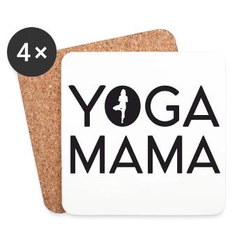 Yoga Mama - Untersetzer (4er-Set) - Weiß - Vorne