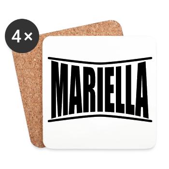 nom Mariella idée cadeau t-shirt - Dessous de verre (lot de 4) - blanc - Devant