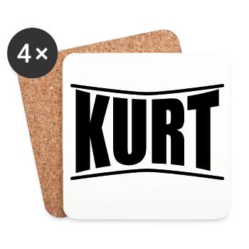 t-shirt name Kurt t-shirt nice gift idea - Coasters (set of 4) - white - Front
