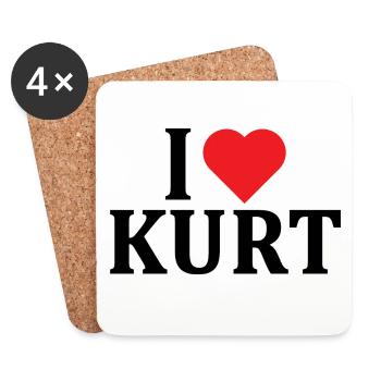 t-shirt name I love Kurt t-shirt gift idea - Coasters (set of 4) - white - Front