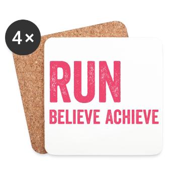 Marathon - Laufen. Glauben. Erreichen. - Untersetzer (4er-Set) - Weiß - Vorne