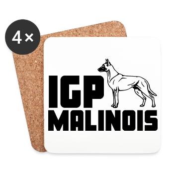 IGP / IPO Malinois - Untersetzer (4er-Set) - Weiß - Vorne