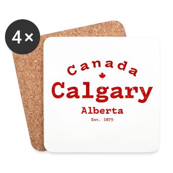 Vintage Calgary Canada - Coasters (set of 4) - white - Front