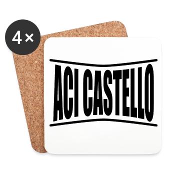t-shirt Aci Castello Sicilia t-shirt gift idea - Coasters (set of 4) - white - Front