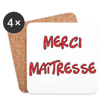 MAÎTRESSE. MERCI. MERCI MAÎTRESSE - Dessous de verre (lot de 4) - blanc - Devant