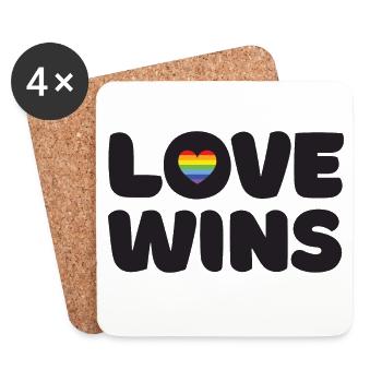 Pride Month LGBTQ - Liebe gewinnt - Untersetzer (4er-Set) - Weiß - Vorne