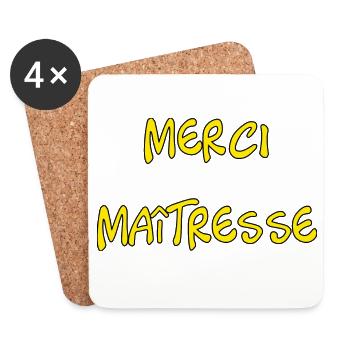 MAÎTRESSE. MERCI. MERCI MAÎTRESSE - Dessous de verre (lot de 4) - blanc - Devant