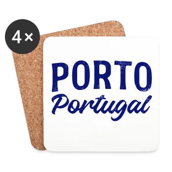 Porto Portugal Schriftzug - Untersetzer (4er-Set) - Weiß - Vorne