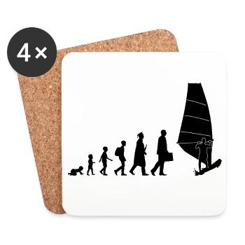 Entwicklung des Windsurfens - Untersetzer (4er-Set) - Weiß - Vorne