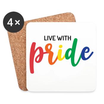 Live With Pride - Coasters (set of 4) - white - Front