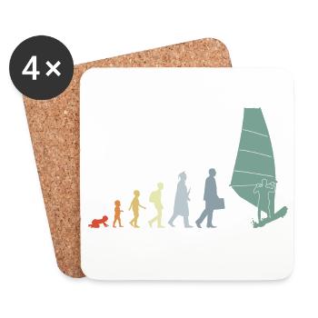 Vintage Windsurfer Evolution - Coasters (set of 4) - white - Front
