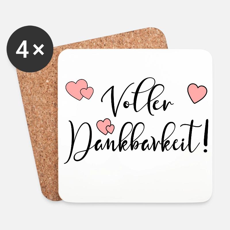 Voller Dankbarkeit VERTRAUEN HOFFNUNG - Untersetzer (4er-Set) - Weiß