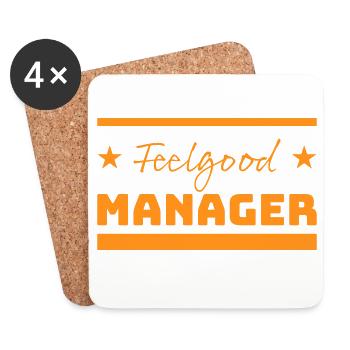 Tshirt Feelgood Manager Stars orange - Coasters (set of 4) - white - Front