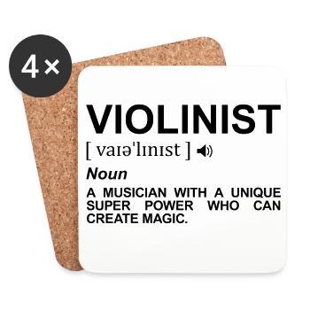 Violinist Definition - Coasters (set of 4) - white - Front