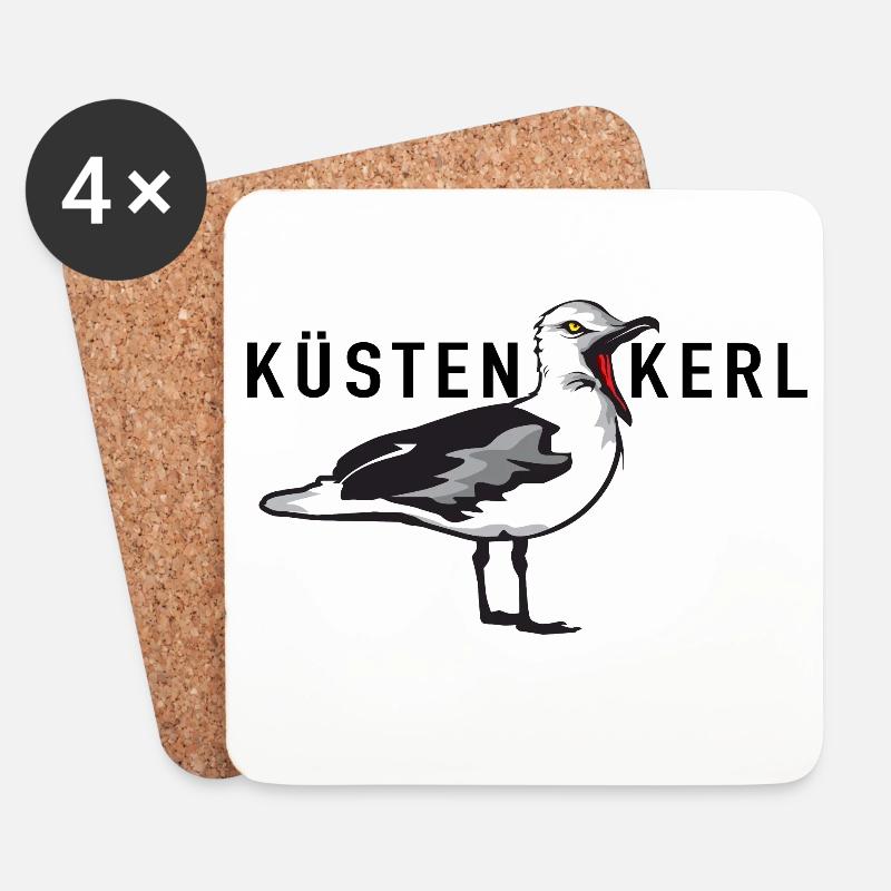 Küstenkerl - Untersetzer (4er-Set) - Weiß