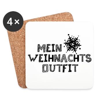 xmas outfit design Stern Schneeflocke Weihnachten - Untersetzer (4er-Set) - Weiß - Vorne