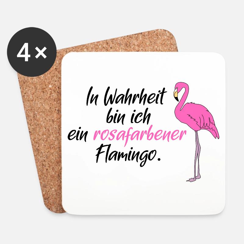 Flamingo Vogel Paradiesvogel Spruch Sprüche rosa - Untersetzer (4er-Set) - Weiß