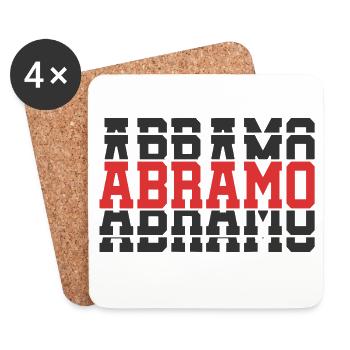 t-shirt Abraham t-shirt empilé texte idée cadeau - Dessous de verre (lot de 4) - blanc - Devant