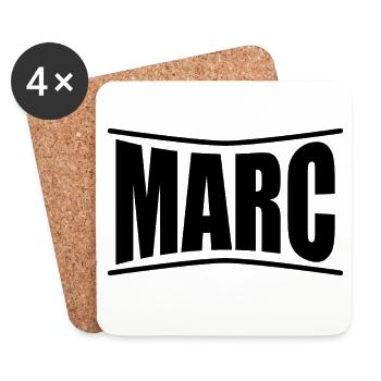 T-Shirt Marc T-Shirt Geschenkidee - Untersetzer (4er-Set) - Weiß - Vorne