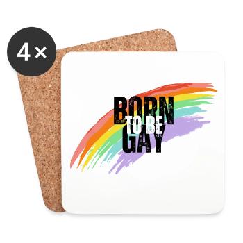 Born to celebrate queer diversity - Coasters (set of 4) - white - Front