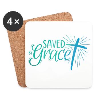 Sauvé par Grace Lettering - Dessous de verre (lot de 4) - blanc - Devant