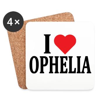 T-Shirt Ich liebe Ophelia T-Shirt Geschenkidee - Untersetzer (4er-Set) - Weiß - Vorne