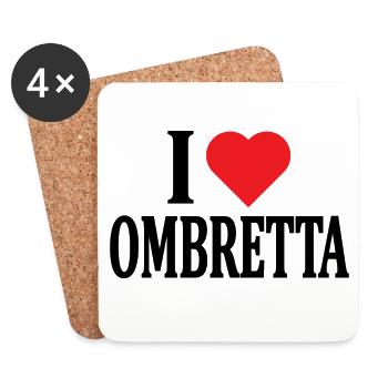 t-shirt I love Ombretta t-shirt idée cadeau - Dessous de verre (lot de 4) - blanc - Devant