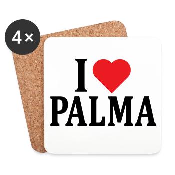 t-shirt j’aime Palma t-shirt idée cadeau - Dessous de verre (lot de 4) - blanc - Devant