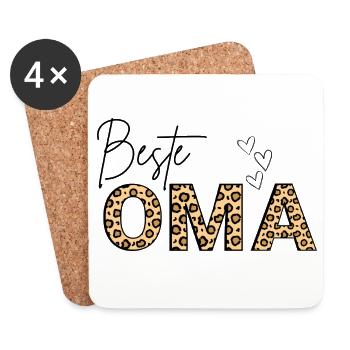 Beste Oma - best grandma - Coasters (set of 4) - white - Front