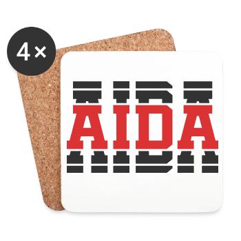 t-shirt Aida t-shirt gift idea stacked text - Coasters (set of 4) - white - Front
