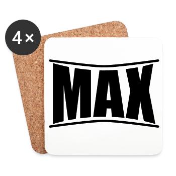 T-Shirt Max T-Shirt Geschenkidee - Untersetzer (4er-Set) - Weiß - Vorne