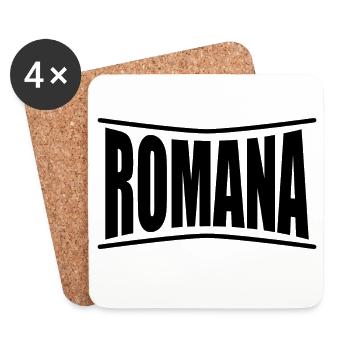 Romana t-shirt t-shirt idée cadeau - Dessous de verre (lot de 4) - blanc - Devant
