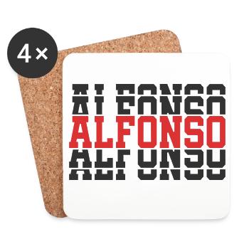 Alfonso t-shirt t-shirt gift idea stacked text - Coasters (set of 4) - white - Front