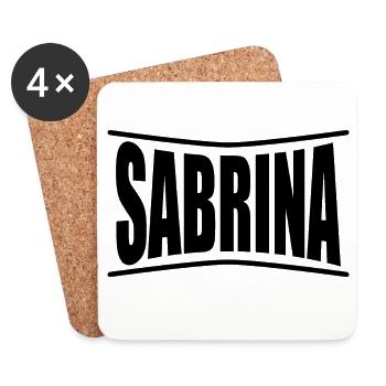 T-Shirt Sabrina T-Shirt Geschenkidee - Untersetzer (4er-Set) - Weiß - Vorne
