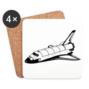 Navette spatiale - Dessous de verre (lot de 4) - blanc - Devant