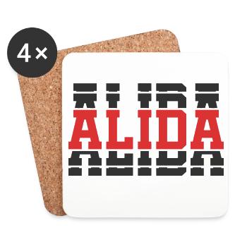 Alida t-shirt t-shirt gift idea stacked text - Coasters (set of 4) - white - Front