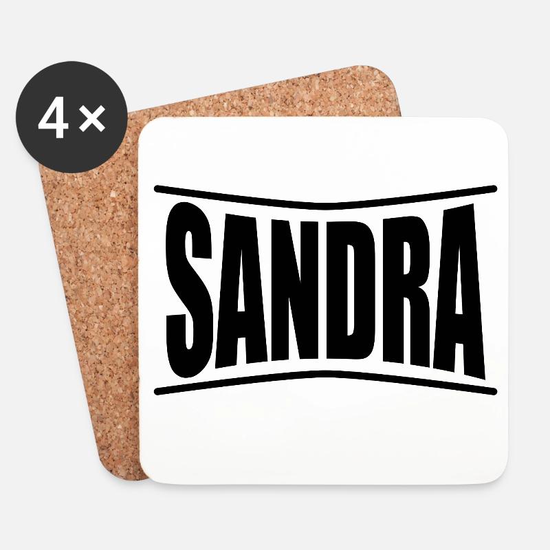 Sandra T-Shirt T-Shirt Geschenkidee - Untersetzer (4er-Set) - Weiß