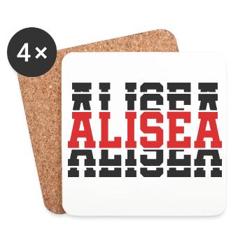 t-shirt Alisea t-shirt gift idea stacked text - Coasters (set of 4) - white - Front