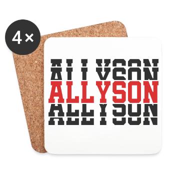 t-shirt Allyson t-shirt idée cadeau texte empilé - Dessous de verre (lot de 4) - blanc - Devant