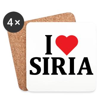 t-shirt j’aime la Syrie t-shirt idée cadeau - Dessous de verre (lot de 4) - blanc - Devant
