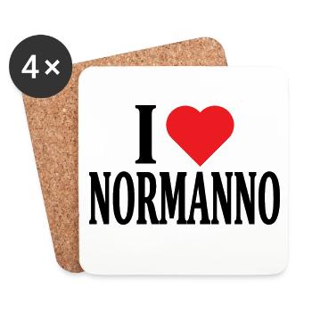 t-shirt j’aime Norman t-shirt idée cadeau - Dessous de verre (lot de 4) - blanc - Devant
